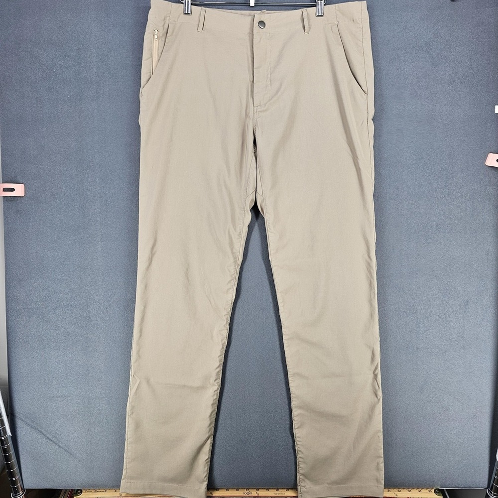 Betabrand Pants Mens 38x36 Beige Stretch Chino Performance Zip Pocket Casual